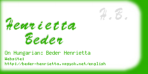 henrietta beder business card